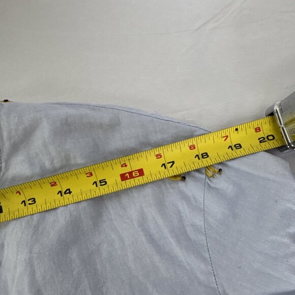 Light Blue Long Sleeve Crop Top Banana/Avocado Embroidery  Open Back  Womens S - Picture 13 of 14